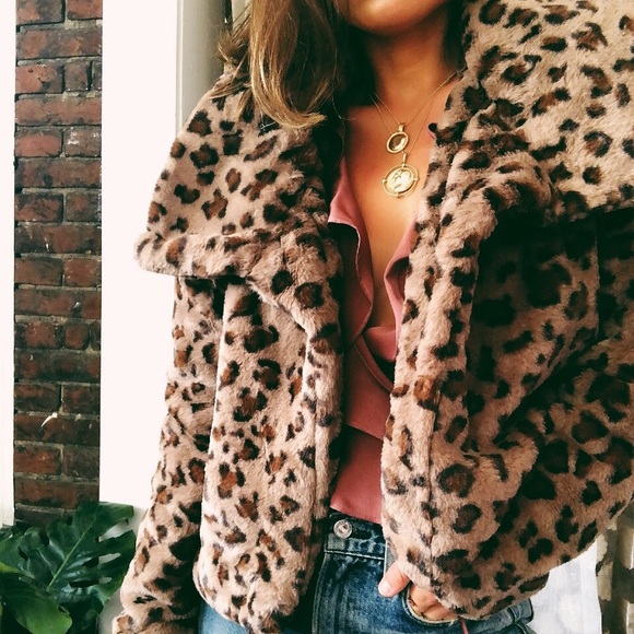 🆕Etta Brown Leopard Print Vegan Faux Fur Jacket - Picture 7 of 8